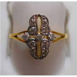 Ring of Diamond 0.18 Ctw in 1.95g 18kt Yellow Gold