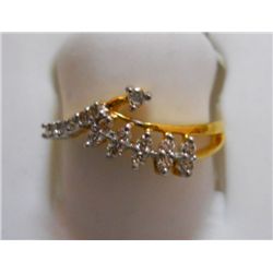 Ring of Diamond 0.22 Ctw in 2.38g 18kt Yellow Gold