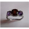 Image 1 : 2.090g Ring of Garnet and Amethyst Sterling Silver