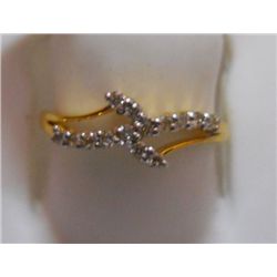 Ring of Diamond 0.19 Ctw in 2.05g 18kt Yellow Gold