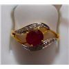 Image 1 : Ring of Diamond 0.11 Ctw,Ruby 0.85 Ctw in 2.62g 14kt Yellow Gold