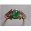 Image 1 : Ring of Diamond 0.17 Ctw,Emerald 0.55 Ctw in 1.936g 18kt Yellow Gold