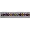 Image 2 : 25.420g Bracelet of Citrine,Peridot,Amethyst and Garnet in Silver