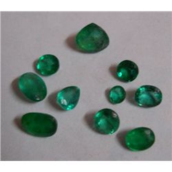 Natural African(Brazil) Emerald Cut stones of different shapes of total weight 5.35 ct