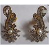 Image 1 : 6.641g Earring in 14kt 6.295g Gold,1.33 Ctw Diamond,0.40 Ctw Pearl