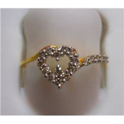 Ring of Diamond 0.26 Ctw in 1.81g 18kt Yellow Gold