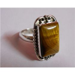 7.580g Tiger Gemstone Ring Sterling Silver