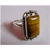 Image 1 : 7.580g Tiger Gemstone Ring Sterling Silver
