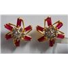 Image 1 : 5.045g Earring in 14kt 4.551g Gold,0.65 Ctw Diamond,1.82 Ctw Ruby