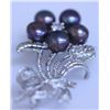 Image 1 : BLACK PEARL AND CZ BROOCH