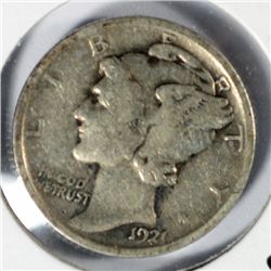 1921 MERCURY DIME FINE