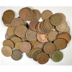 ( 75) ) INDIAN HEAD CENTS, ALL HAVE FULL RANDOM DATES, MOST WITH MINOR FLAWS
