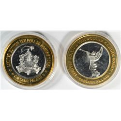 ( 2 ) COLLECTABLE LAS VEGAS SILVER CASINO TOKENS