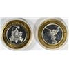 Image 1 : ( 2 ) COLLECTABLE LAS VEGAS SILVER CASINO TOKENS