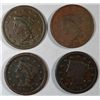 Image 1 : 4  large pennys  VG+--1842-43-47-49  est $85-$90