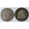 Image 1 : 1876-77  Seated Liberty quarter SOLID LIBERTY F/VF  est $55-$60