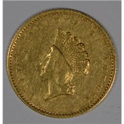 1855  T2 $1 GOLD  VF  est $325-$350