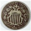 Image 1 : 1875  Shield nickel  VF  est $100-$115