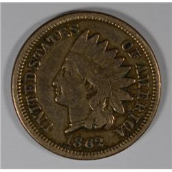 1862 INDIAN HEAD CENT VF