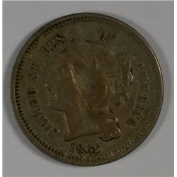 1865 THREE CENT NICKEL VF