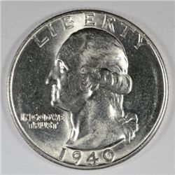 1940-S WASHINGTON QUARTER GEM UNC