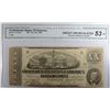 Image 1 : 1863 $20.00 CONFEDERATE STATES OF AMERICA NOTE CGA 53