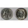 Image 1 : 1938 JEFFERSON NICKEL UNC & 1942-S JEFFERSON "WAR" NICKEL UNC