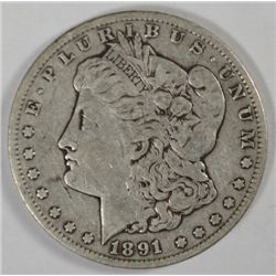 1891-CC MORGAN DOLLAR VF