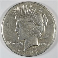 1921 PEACE DOLLAR VF (DAMAGED)