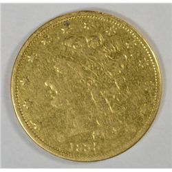 1835 $5.00 GOLD CLASSIC HEAD FINE