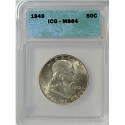 1949 FRANKLIN HALF DOLLAR ICG MS64