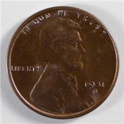 1931-S LINCOLN ONE CENT MS64 RED + BROWN