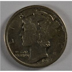 1919-D MERCURY DIME AU NICE ORIGINAL