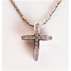 Diamond Cross Pendant: .35 Carat 14k W/g