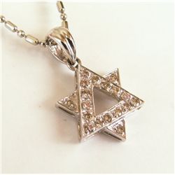 Diamond Lucky Star Pendant: .32 Carat 14k W/g