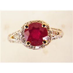 Ruby Diamond Ring 2.37Ct 14k Yellow Gold