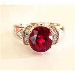 Ruby Diamond Ring 2.77Ct 14k White Gold