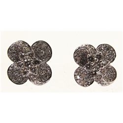 Cloverleaf Diamond Earring: 1.11 Carat 18k W/g