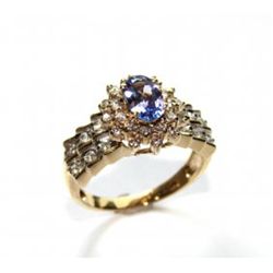 Tanzanite Ring: 1.80 Ct & Diamond: .80CT 14k Y/G