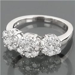 Anniversary Invisible Diamond Ring .70 CT14k W/g