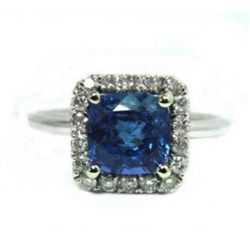 Tanzanite Ring: 2.18CT & Diamond : .30 CT14k W/G