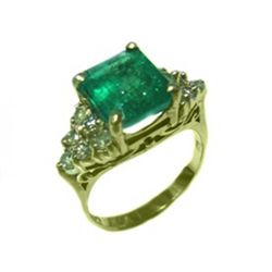 Emerald Ring 1.95CTDiamond: .61CT 14k Y/G