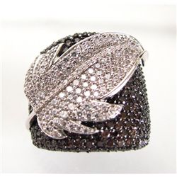 Brown/White Creation Dia Ring 6.80Ct 18k  B/g Over