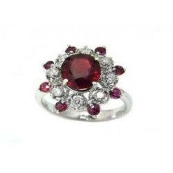 Annivery Diamond Ruby Ring 7.12Ct 14k W/g