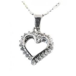 Heart Diamond Pendant .75 Carat with 14k in W/G