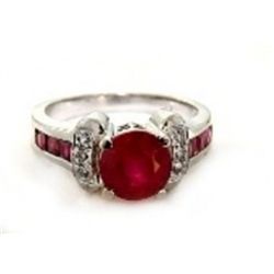 Anniversary Ruby Diamond Ring 2.81Ct 14k W/g