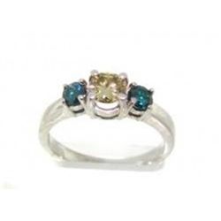 Anniversary Multi Color Diamond Ring .79 Ct14k W/g