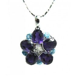 Amethyst 5.66 Ct Diamond .02Ct Pendant 14k W/g
