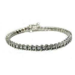 Tennis Diamond Bracelet 2.94 Carat 14k White Gold