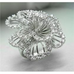Creation Diamond Ring 2.50Ct 18k W/g Overlay